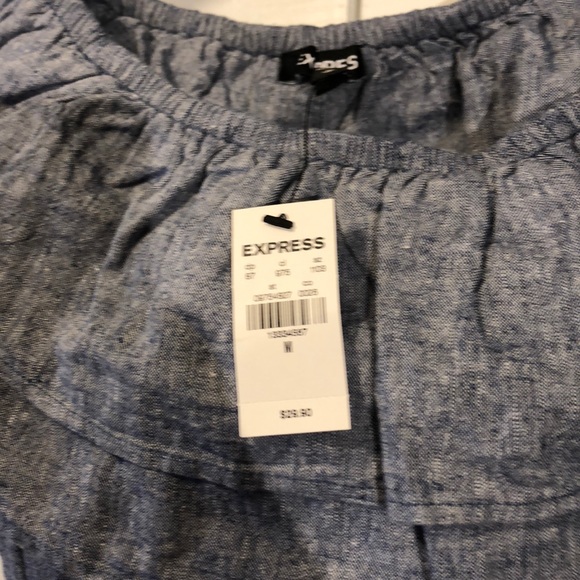 Express Gray Ruffle Off-Shoulder Top - Picture 3 of 3